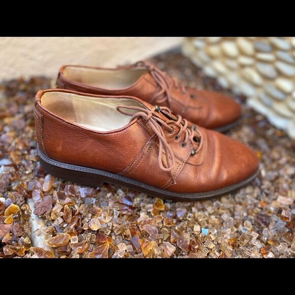 🥾KENNETH COLE NEW YORK MENS LACE UP LEATHER SHOES in light brown - Size 8 - Picture 8 of 11